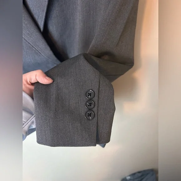 NWT The Drop Liza Relaxed Double Breasted Blazer, Heather Grey, Size M Chic - Picture 8 of 10